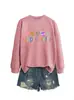 Amazon Wish site independente casual versátil feminino creche cinco cores coração moletom para comércio exterior