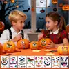 Pegatinas de Calabaza de Halloween Transfronterizas de Amazon con Expresiones Divertidas, Pegatinas de Tatuaje, Decoraciones Faciales, Pegatinas de Tatuaje para Fiesta
