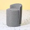 Banqueta de maquiagem de luxo leve, banqueta de maquiagem de celebridade da internet nórdica, cadeira de penteadeira para casa, sala de estar moderna, banqueta redonda baixa simples para manicure