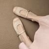 Sapatos Mary Jane de Couro de Vaca Super Macio Lavado de Camada Superior de 4 Cores Sapatos Egg Roll Primavera 2025 Sapatos de Solado Macio de Couro Genuíno de Bico Redondo Plano para Mulheres