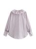Outono 2024 Novo Estilo Europeu e Americano Moda Simples Elegante All-match Design Sense Xadrez Boneca Gola Manga Longa Camisa para Mulheres