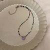 Collar Colgante de Amor con Cuentas de Colores Estilo Dulce Fresco para Mujer Cadena Joker de Celebridad Cibernética Elegante Accesorios de Resina Venta al por Mayor