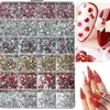 24 Compartimentos con Aproximadamente 7000 Pedrería Irregular de Color Mixto para Uñas con Base Plana, Pedrería de Resina Mini Color Blanco Champagne para Uñas, Decoraciones para Uñas