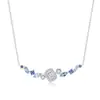 Nuevo collar azul de microincrustaciones de lujo, cadena simple de clavícula con sonrisas, accesorio elegante, venta al por mayor desde la fábrica de origen