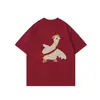 Camiseta de manga corta con estampado de pato estilo escuela americana de seda de leche para hombre y mujer, top retro holgado de verano para pareja