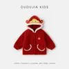 Chamarra Infantil Dudu, Ropa Festiva Roja de Invierno para Bebé para el Año Nuevo, Ropa de Año Nuevo para Niños, Ropa de Felicitación de Año Nuevo para Niñas