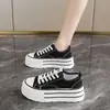 Grulla Blanca Almohada Ciervo Blanco Mismo Estilo Lona Zapatos Blancos Pequeños Mujer Otoño 2026 Nuevos Casual Versátiles Zapatos de Plataforma Talla 34 Old Bei