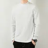 Nova blusa masculina de gola alta de manga comprida para o outono, estilo coreano, moderna, camiseta preta pura para o outono