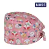 Gorro quirúrgico con hebilla ajustable y estampado para hombres y mujeres, ideal para salón de belleza dental, médico y enfermera, gorro de trabajo de algodón puro.