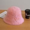 Gorro de pescador de piel de conejo, cálido, para otoño e invierno, estilo coreano, combina con todo, japonés, de felpa, suave y blanco.