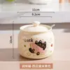 Tarro de Cerámica para Condimentos Hogareño Cocina Tarro de Sal Tarro para Condimentos a Prueba de Humedad Tarro de Almacenamiento de Gran Capacidad Tarro para Aceite Caliente Picante
