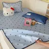 Juego de Tres Piezas de Alfombrilla Refrigerante de Seda de Hielo a Rayas Negras y Blancas Modelo Nuevo 2026 Lavable para Dormitorio Individual Suave Refrigerada por Aire Plegable