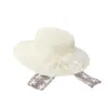 Chapéu de Palha com Tira de Renda Estilo Pastoral Laço Chapéu de Sol de Verão Moda ao Ar Livre Proteção Solar Chapéu de Sol para Mulheres Doce Chapéu de Sol