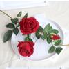 Arco de Parede com Flores Artificiais de Rosa de 3 Cabeças Flores Falsas Veludo Ins Botões de Flores Multi-Cabeça Fabricante Transfronteiriço Alta Simulação Romântico
