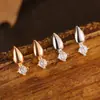 Brincos Pequenos de Gota com Diamante Flash Banhados a Ouro K em Prata S925 para Mulheres, Design Simples e de Alto Padrão, Novo Design de Nicho