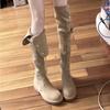 Deslumbrante! Botas de Cano Alto com Solado Grosso para Mulheres, Nova Moda 2026 Camurça Versátil Uso Duplo Botas de Equitação Botas Longas