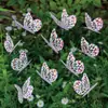 PH423B Mariposas Artificiales de Colores Florales en Palito, Juego de 12, Decoraciones para Jardín Exterior, Inserciones para Patio