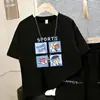 Camiseta de Manga Corta para Niños, Nueva Camiseta Estampada de Estilo Veraniego, Tallas Mediana y Grande para Niños, Algodón Puro Suave, Camiseta de Media Manga Holgada y Elegante