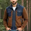 Outono 2026 Transfronteiriço Amazon 3D Novo Casaco Casual Cor Sólida Gola Alta Zíper Camisa Fashionável À Prova de Vento Roupa Esportiva