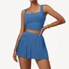 Nuevo Estilo Cloud Sense Transpirable Traje Deportivo para Exterior para Mujer Ajustado Hermoso Espalda Traje de Yoga Cubre Cadera y Cintura Ajustada Falda de Fitness