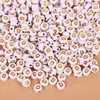Cuentas de Letras Inglesas Estampado en Caliente para Manualidades Niños Educación Temprana Joyería Cuentas Sueltas Pulseras Tejidas a Mano Accesorios para Collares