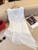 Colete Irregular de Renda Patchwork Estilo Coreano para Mulheres, Novo Design Verão 2026, Estilo Casual e Relaxado, Lindo Top
