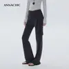 Pantalones mágicos de pierna ajustada - diseño genuino de dos piezas con panel trasero desmontable y piernas ligeramente acampanadas - pantalones de yoga/pantalones de gimnasio de corte ajustado