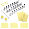 Amazon Bico de Decoração de 34 Peças Decoração de Bolo Bico de Decoração de Creme Saco de Decoração de TPU Raspador de Creme
