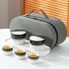 Nuevo Juego de Té Estilo Chino para Hogar Oficina Reunión Invitados Entrada Olla Portátil de Color Degradado con Asa Lateral Taza de Té Kung Fu Caja de Regalo