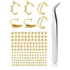 Transfronterizo 180 3 piezas 4/chapado en plata/chapado en oro calcomanías joyería falsa de perforación Amazon temu venta caliente