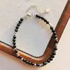 Pulsera y Collar de Agata Negra Natural de Alta Calidad con Diseño Retro
