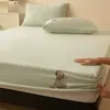 Urso de Desenho Animado Lençol de Cama Ajustável de Lã de Leite Espessa Peça Única Cobertor de Cama de Lã Coral com Veludo Plus Conjunto de Três Peças Protetor de Colchão