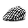 Estilo Coreano Invierno Vintage Estilo Británico Boina Elegante Todo-partido Cuadros Gorra Delantera Moda Masculina Lana Sombrero Cálido