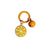 Llavero colorido de frutas con cascabeles, sandía, granada, guayaba, colgante de juguete de comida en miniatura, accesorio versátil para bolso