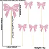 Nueva Decoración para Pastel del Día de San Valentín Chino Inserto Accesorios de Decoración para Bodas Fiestas Lentejuelas Moño Inserto para Pastel