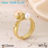 Anillo de perla de acero inoxidable de alta calidad apilado estilo francés con deseo de perla explosiva y anillo para el dedo índice. Pulsera.