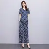 Novo Conjunto de Verão de Algodão e Seda de Alta Qualidade para Mulheres de Meia-Idade, Conjunto Esportivo Casual de Nove Peças Plus Size para Mãe