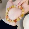 Pulseira de Ábaco com Contas de Abóbora Coloridas Estilo Étnico com Jade de Seda Dourada, Joia de Jade Multi-Tesouro, Elementos de Abóbora de Cristal