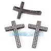 Accesorios para Joyería DIY Cobre Puro Chapado en Oro Microincrustado Cuentas de Cruz Accesorios para Pulseras Hechas a Mano Chapado en Oro Blanco Dorado Negro