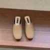 Mules cerrados versátiles de estilo francés con punta cerrada y suela plana para mujer, adecuados para usar al aire libre, mules slip-on de verano 2026, zapatos de tacón bajo sencillos