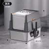 Bandeja Sanitaria para Gatos Cerrada Grande Desodorizante de Acero Inoxidable, Desmontable, Fácil de Limpiar, Engrosada, Antisalpicaduras, Nuevo Modelo de Inodoro para Gatos