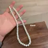 Colar de Pérolas com Design Estilo Coreano, Luxo Leve, Nicho, Sensação de Alto Padrão, Não Desbota, Acessório Estiloso de Corrente para Clavícula em Aço Titânio