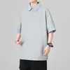 Camisa Polo Estilo Americano con Solapa a Cuadros, Camiseta Falsa de Dos Piezas de Manga Corta para Hombre y Mujer, Top Casual Holgado de Media Manga para Verano 2026