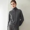 Cardigã de tricô feminino em cashmere, macio e amigo da pele, modelagem solta, emagrecedor, espesso, de abotoamento simples, top de nicho