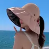 Chapéu de Sol de Vinil de Verão para Mulheres, Anti-UV, Aba Larga, Faz o Rosto Parecer Menor, Chapéu de Pescador Versátil para Uso ao Ar Livre