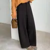 Pantalones de Lana de Pierna Ancha de Moda para Mujer Otoño/Invierno 2026 Nuevos Pantalones Cropped de Cintura Alta Adelgazantes Elegantes Versátiles Casuales