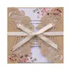 Tarjeta de felicitación hueca de encaje para boda, Día de San Valentín, Invitación de boda y compromiso, Invitación dorada, Fábrica, En stock