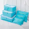 Juego personalizado de seis bolsas de almacenamiento para viaje, bolsa de almacenamiento para ropa, organizador de equipaje para viaje de negocios, bolsa de almacenamiento para ropa interior y pantalones
