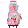Nueva Lindo Carrito Escolar para Estudiantes de Primaria Grados 3~6 Set de Tres Piezas de Dibujos Animados Mochila Escolar de Dos Ruedas Seis Ruedas para Niños Lista para la Venta