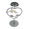 Portavelas de Aromaterapia de Hierro Forjado Estilo Vintage Transfronterizo con Forma de Corazón y Mariposa, Artículo de Decoración para el Hogar